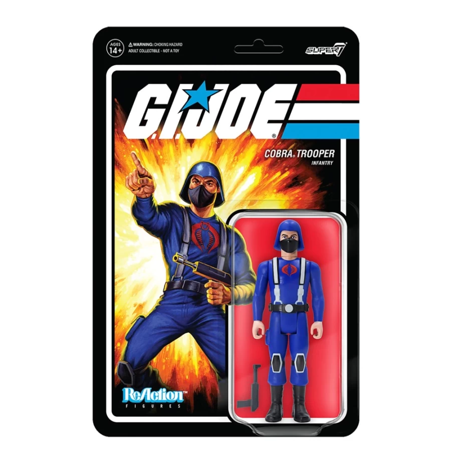 Super7 G.I. Joe Reaction Figures Wave 1 - Cobra Trooper Y-Back Action Figure (Pink Variant)