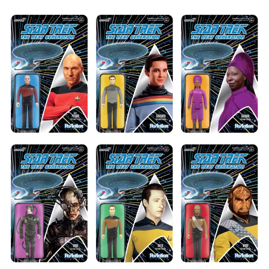 Super7 Star Trek: The Next Generation Wave 1 Action Figures 6-Piece Collectible Set