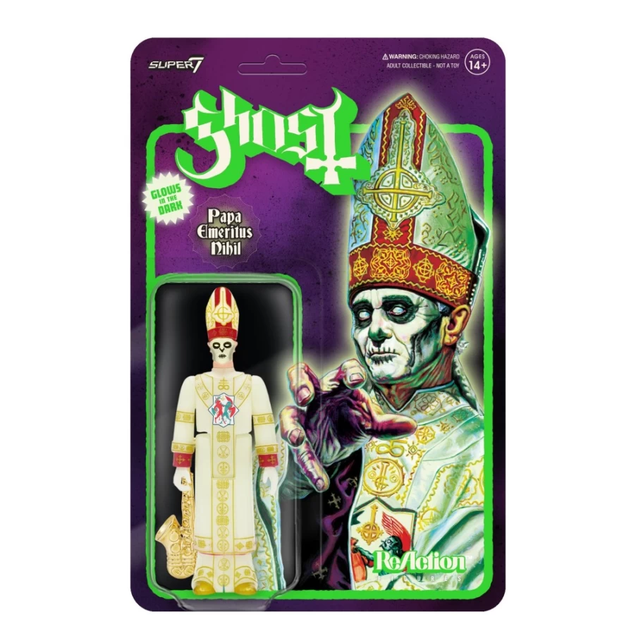 Super7 Ghost Reaction Papa Emeritus Nihil Glow-in-The-Dark Action Figure
