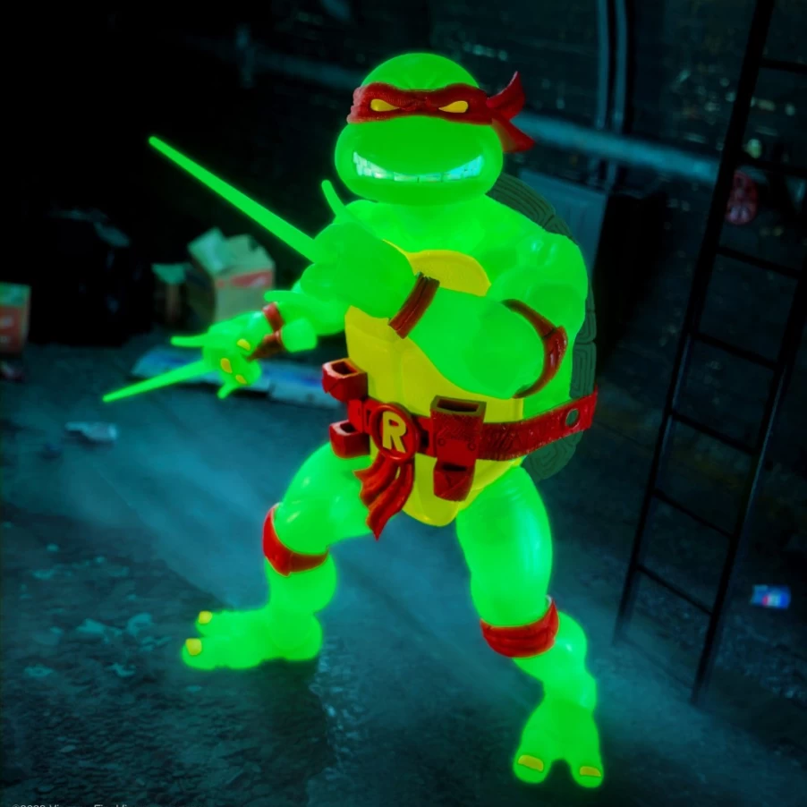 Super7 Teenage Mutant Ninja Turtles Ultimates Raphael Action Figure - Mutagen Ooze Glow Edition (Pre-Order Exclusive)