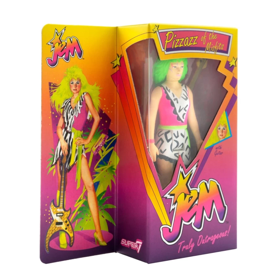 Super7 Retro Box Jem And The Holograms Reaction W2 - Pizzaz Neon Action Figure