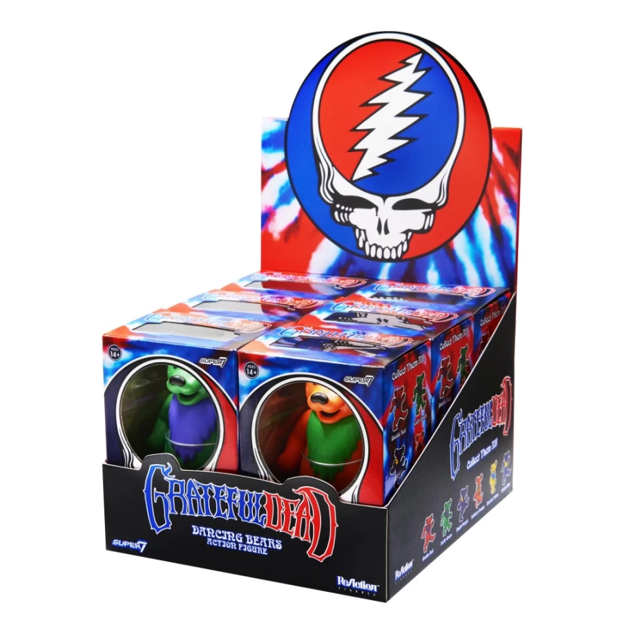 Super7 Grateful Dead Dancing Bears Reaction Figures Set - 6 Piece Collectible Box