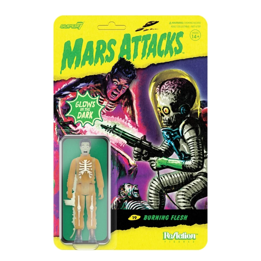 Super7 Mars Attacks Reaction Wave 2 Glow in the Dark Burning Flesh Action Figure